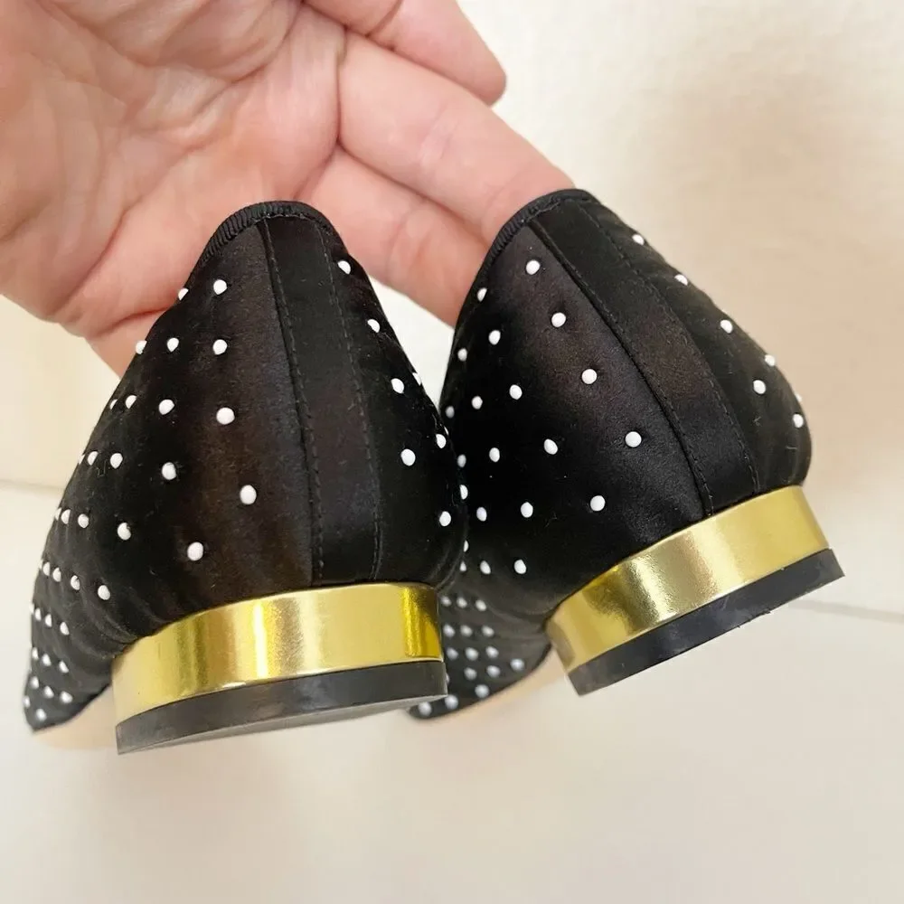 CHARLOTTE OLYMPIA BALLET FLATS black and white polka dots 37